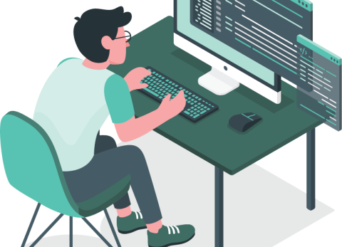 person behind computer