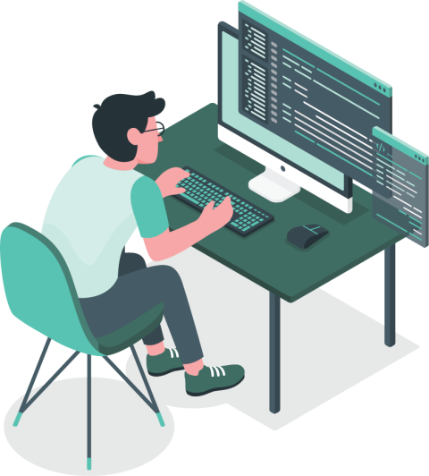 person behind computer